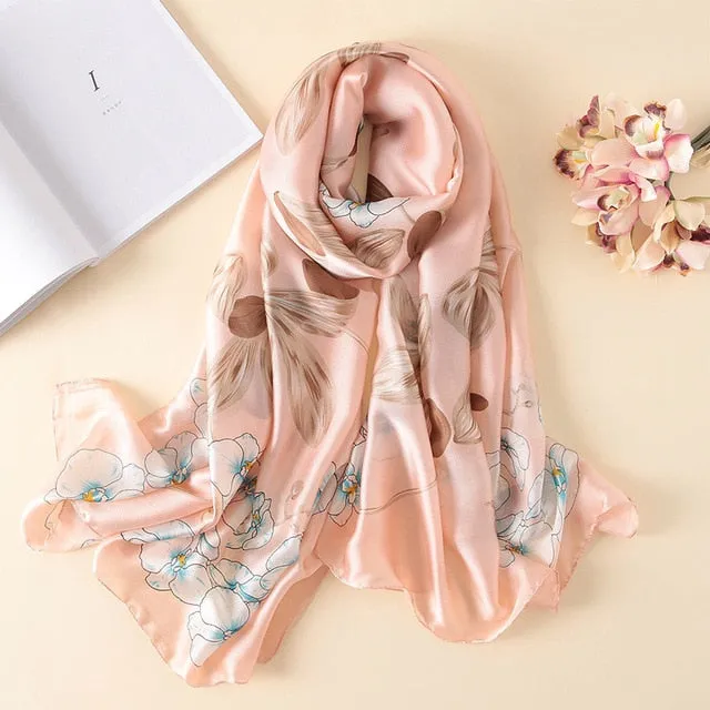 Fashion Silk Scarf Printed Bandana Shawl #FS-75