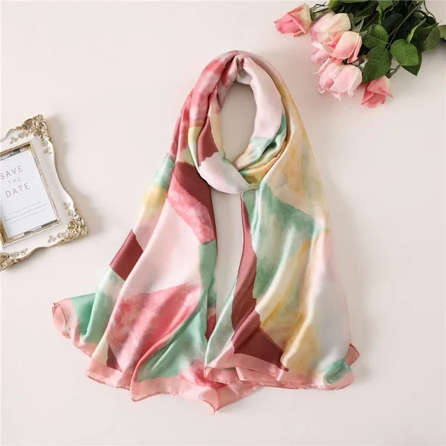 Fashion Silk Scarf Printed Bandana Shawl #FS-75