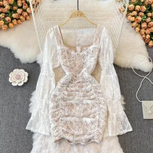 Floral Lace Mini Party Dress    S567