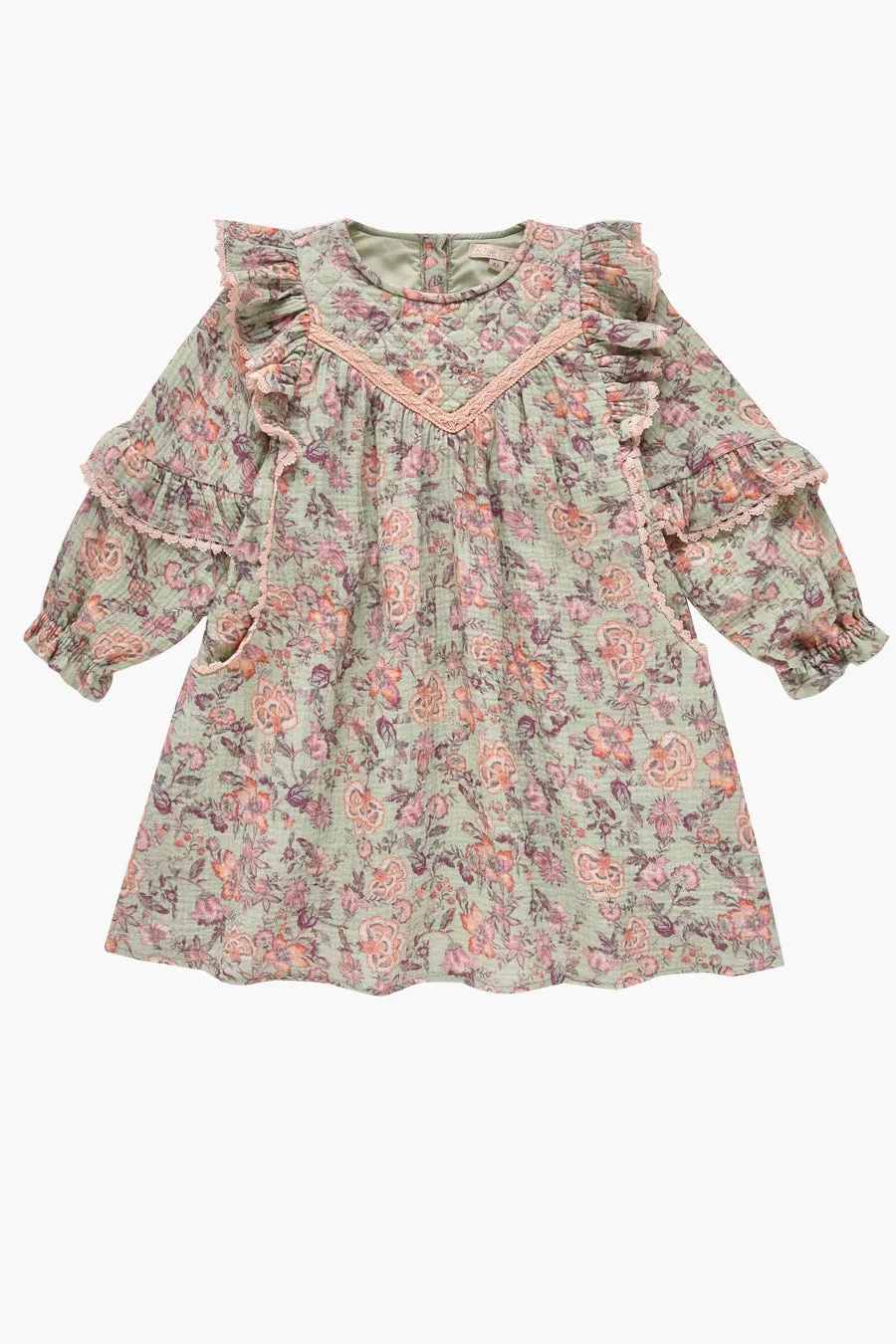 Girls Dress Louise Misha Lara Khaki Tropical Loon