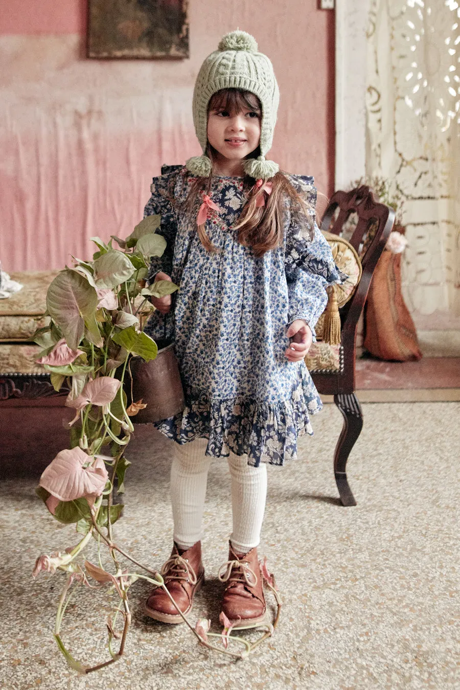 Girls Dress Louise Misha Lara Multicolor Patchwork