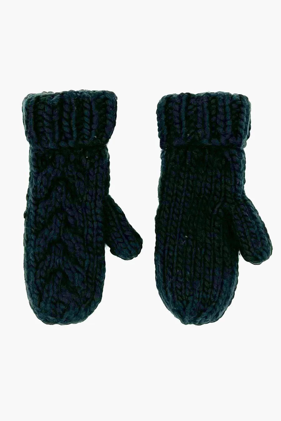 Girls Mittens Roxy Chunky Knit Black