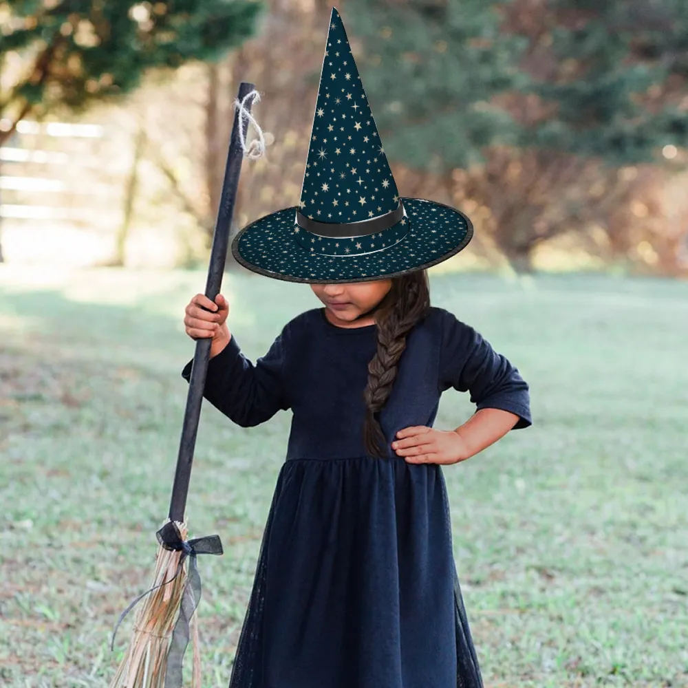 Halloween Witch Hat for Cosplay Parties or Birthday Celebrations- Starry Sky