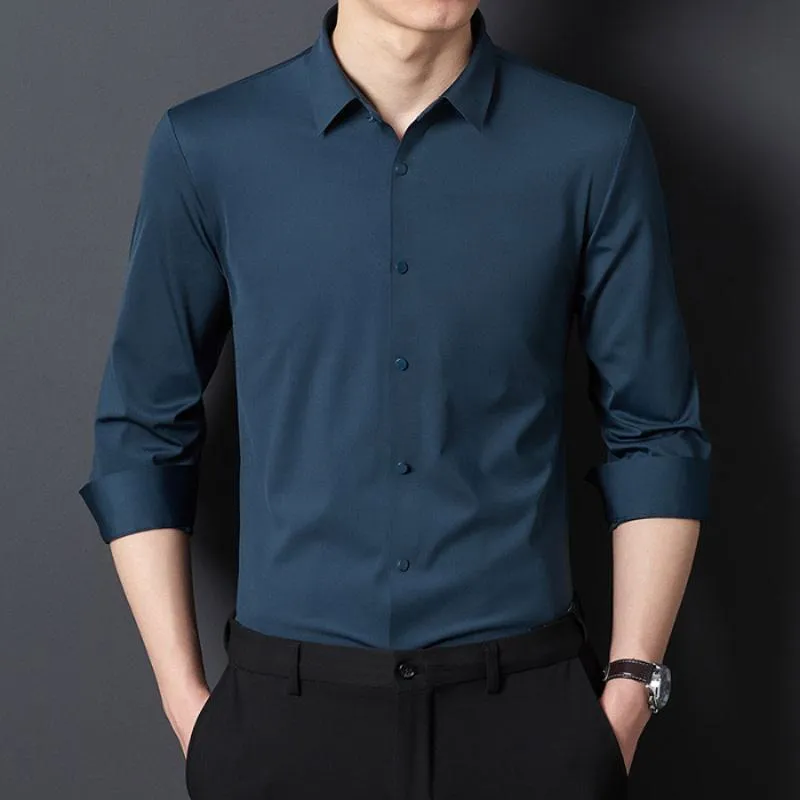 High Elastic Workwear Wrinkle-Free Invisible Versatile Long Sleeve Shirt