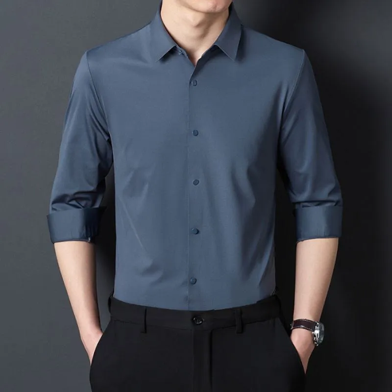 High Elastic Workwear Wrinkle-Free Invisible Versatile Long Sleeve Shirt