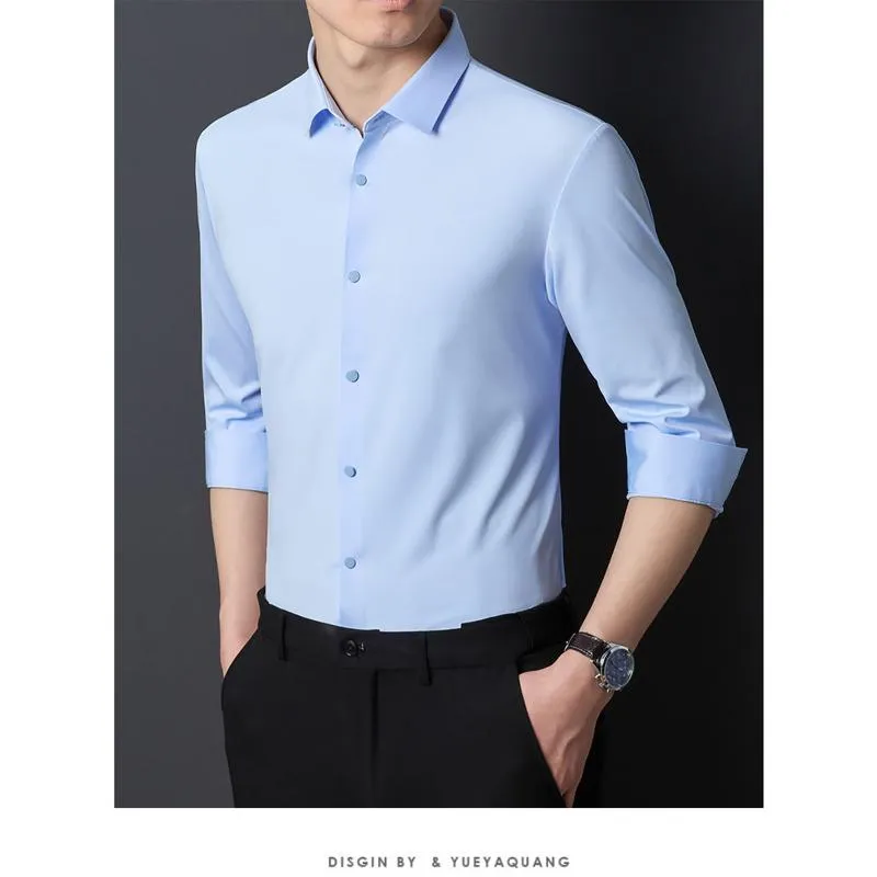 High Elastic Workwear Wrinkle-Free Invisible Versatile Long Sleeve Shirt