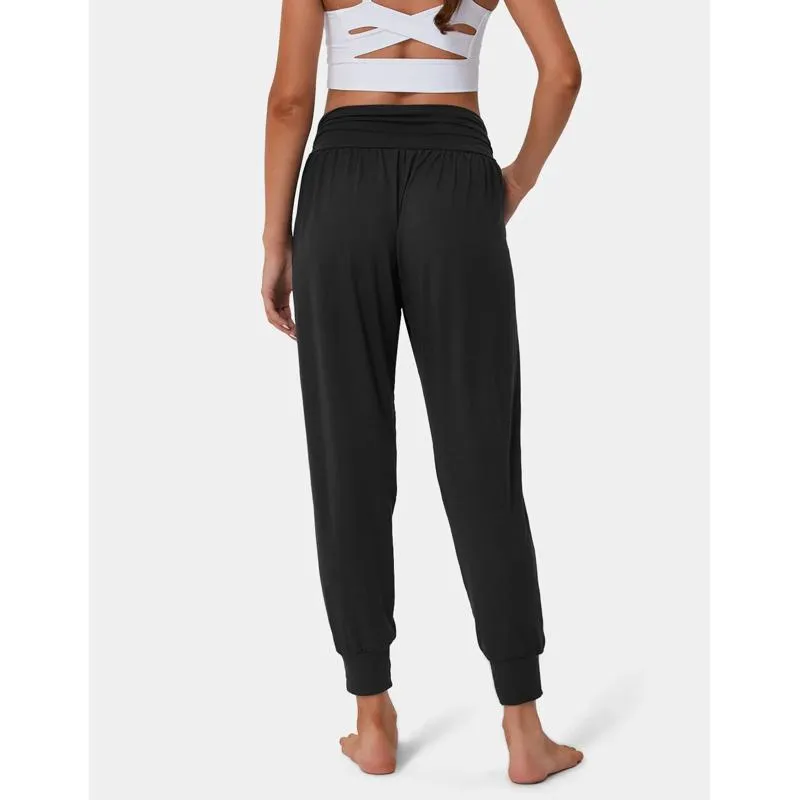 High-Waisted Casual Pocket Loose Fit Drawstring Pleated Yoga Sports Sports Pants