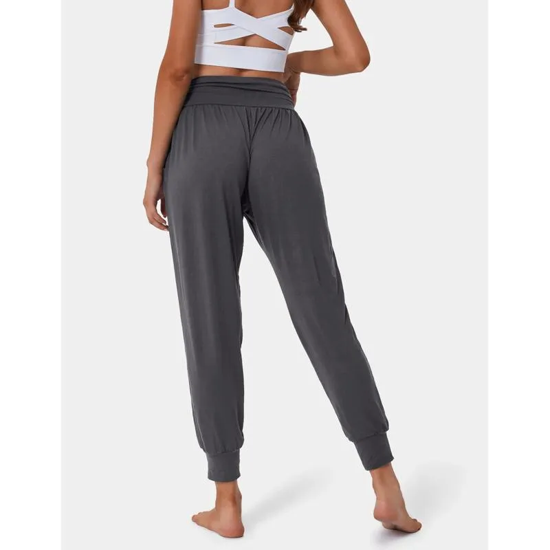 High-Waisted Casual Pocket Loose Fit Drawstring Pleated Yoga Sports Sports Pants