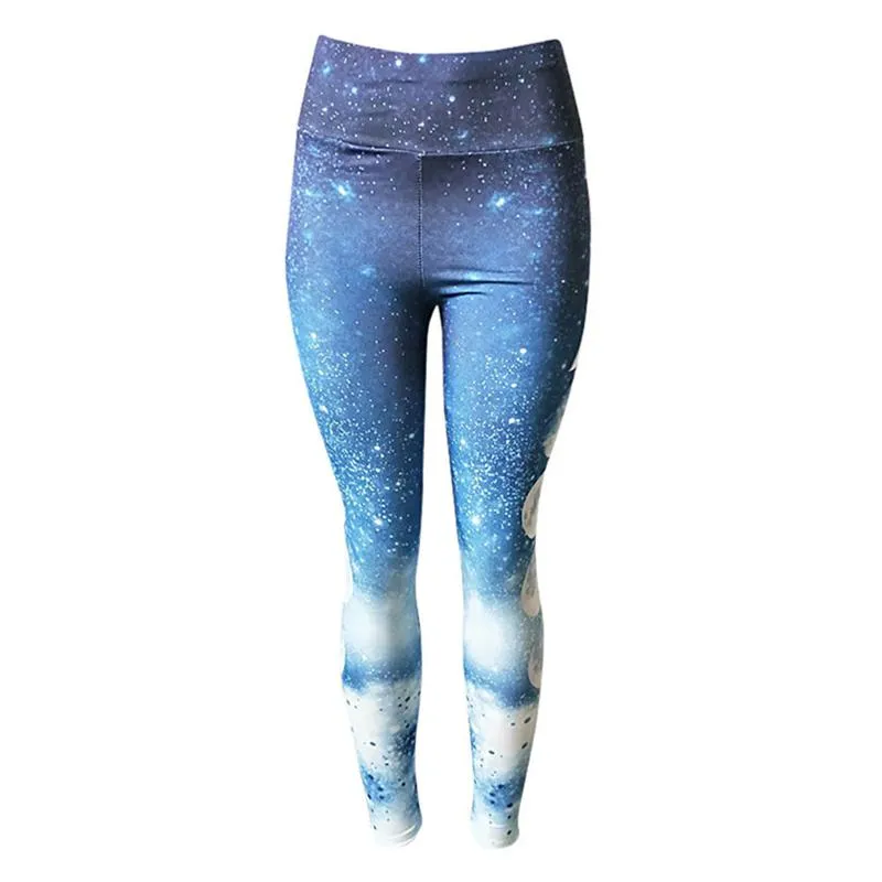 High-Waisted Contrasting Colors Gradient Quick-Drying Yoga Sports Tight-Fitting Sports Leggings