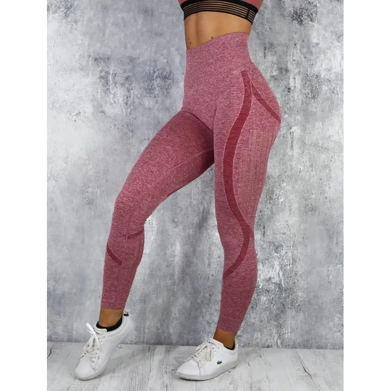 High-Waisted Quick-Drying Yoga Elasticity Seamless Sports Hollowed-Out Sports Leggings