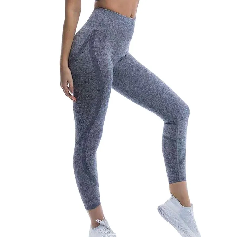 High-Waisted Quick-Drying Yoga Elasticity Seamless Sports Hollowed-Out Sports Leggings