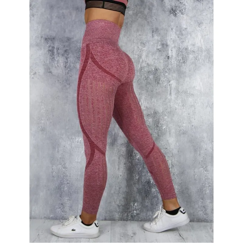 High-Waisted Quick-Drying Yoga Elasticity Seamless Sports Hollowed-Out Sports Leggings