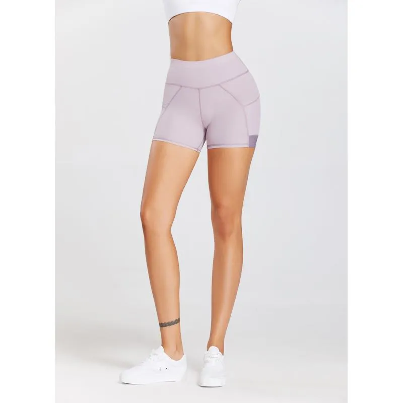 High-Waisted Yoga Tight-Fitting Ribbed Fitness Ultra-Short Pocket Running Sports Shorts