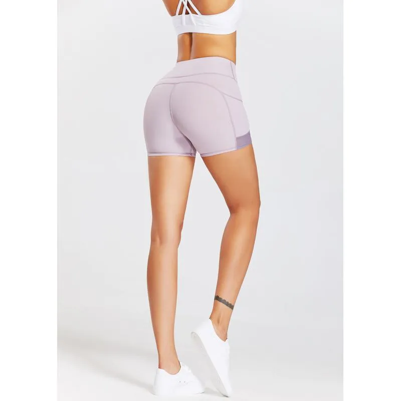 High-Waisted Yoga Tight-Fitting Ribbed Fitness Ultra-Short Pocket Running Sports Shorts