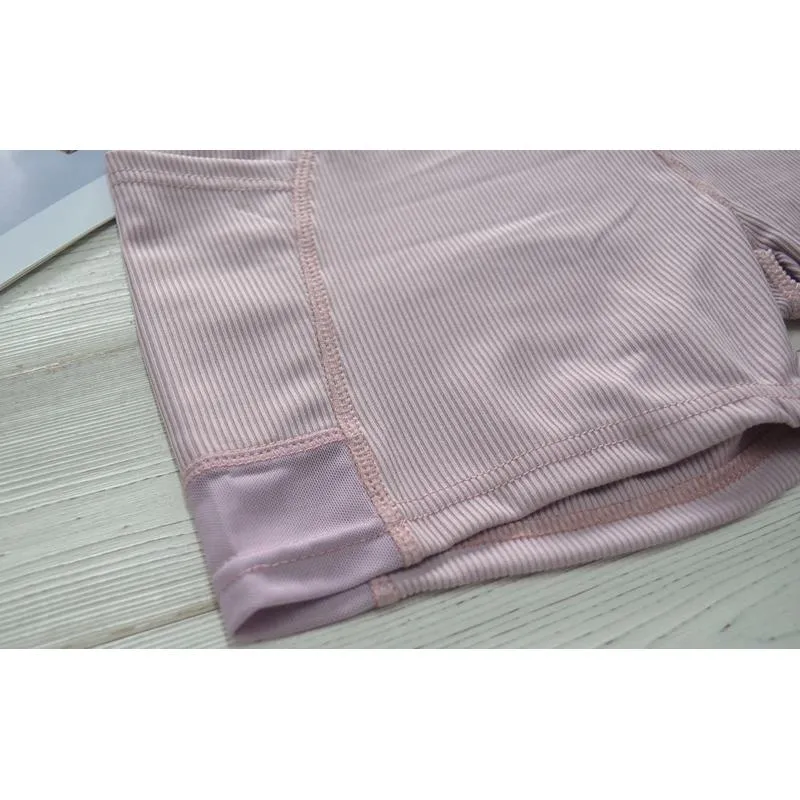 High-Waisted Yoga Tight-Fitting Ribbed Fitness Ultra-Short Pocket Running Sports Shorts