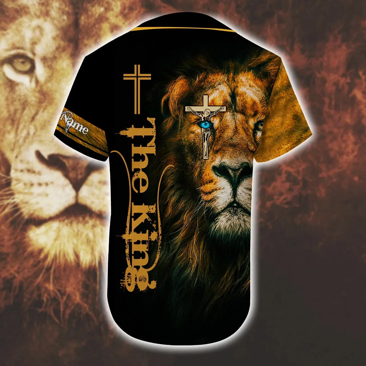 Lion The King Cross Custom Baseball Jersey - Personalized Jesus Baseball Jersey For Men and Women