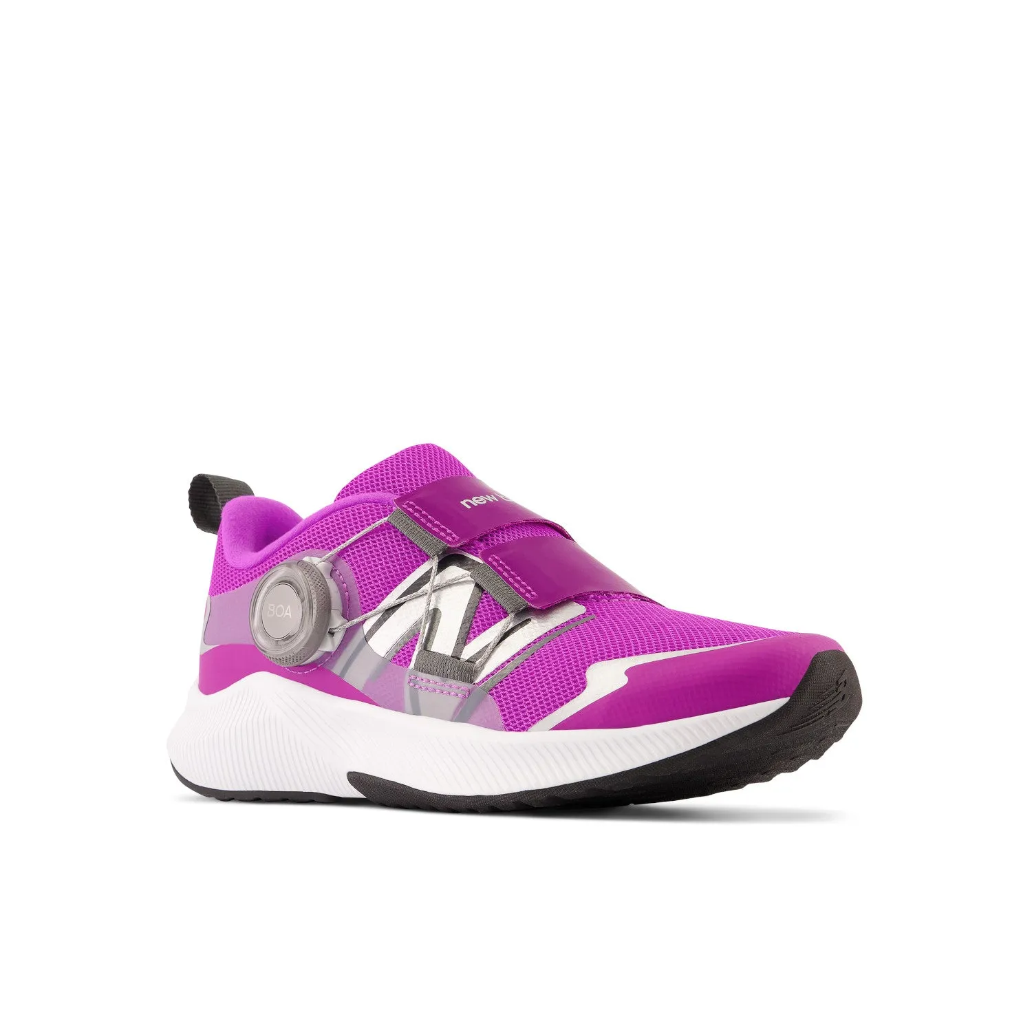 Little Kid's New Balance DynaSoft Reveal v4 BOA Color: Cosmic Rose with Purple Punch and Silver Metallic