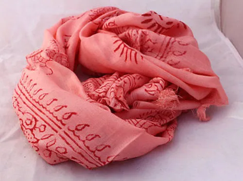 Medium Om Prayer Scarves with Fringes