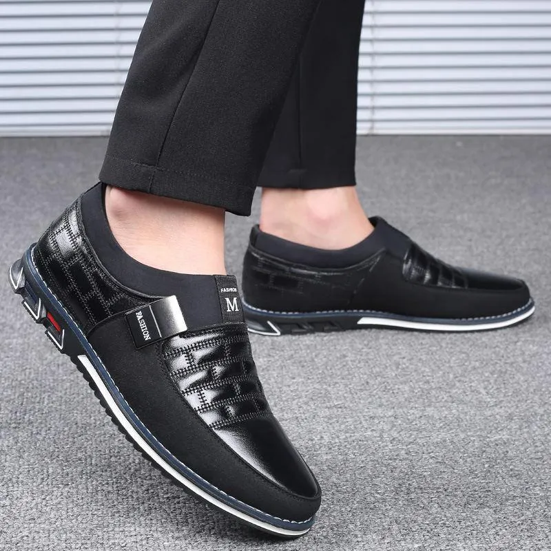 Men Genuine Leather Casual Breathable Slip on Shoes