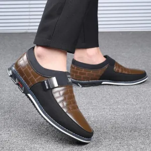 Men Genuine Leather Casual Breathable Slip on Shoes