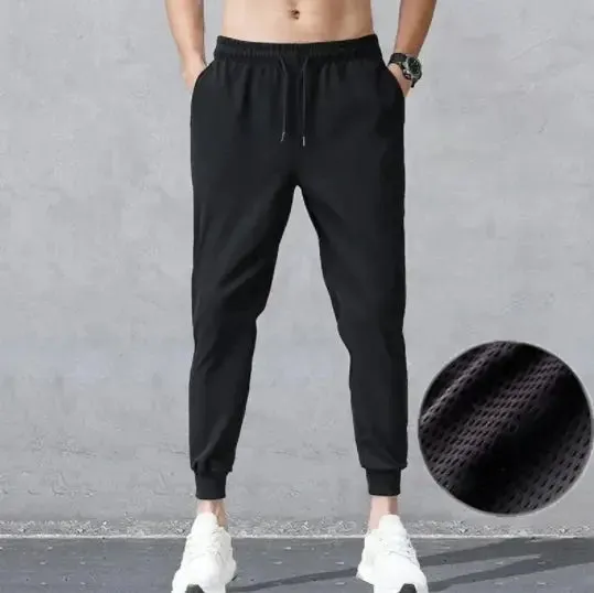 Men Trousers Adjustable Ankle-Tied