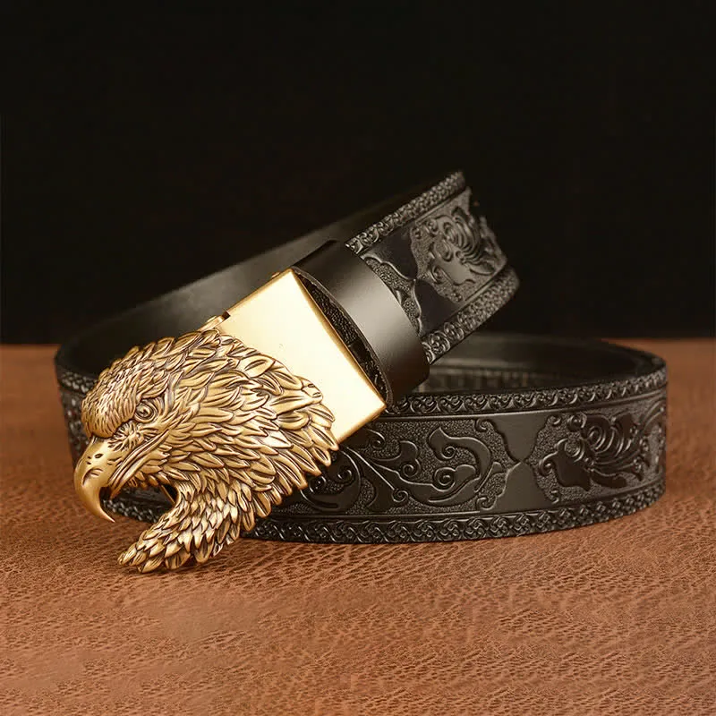 Men's Three-dimensional Eagle Head Leather Belt