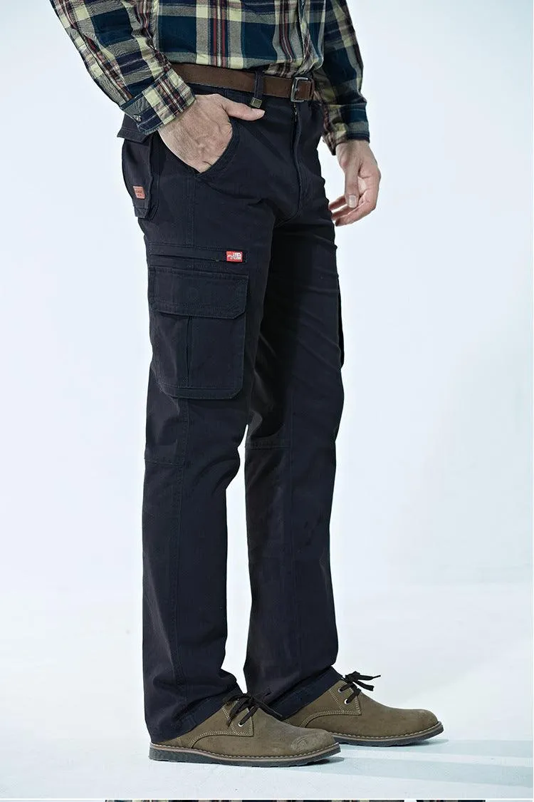 Multi-pocket Trousers Mid-waist Men's Pants Autumn Thickening Outdoor Sports Overalls