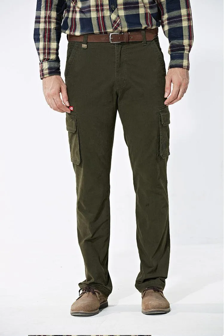 Multi-pocket Trousers Mid-waist Men's Pants Autumn Thickening Outdoor Sports Overalls