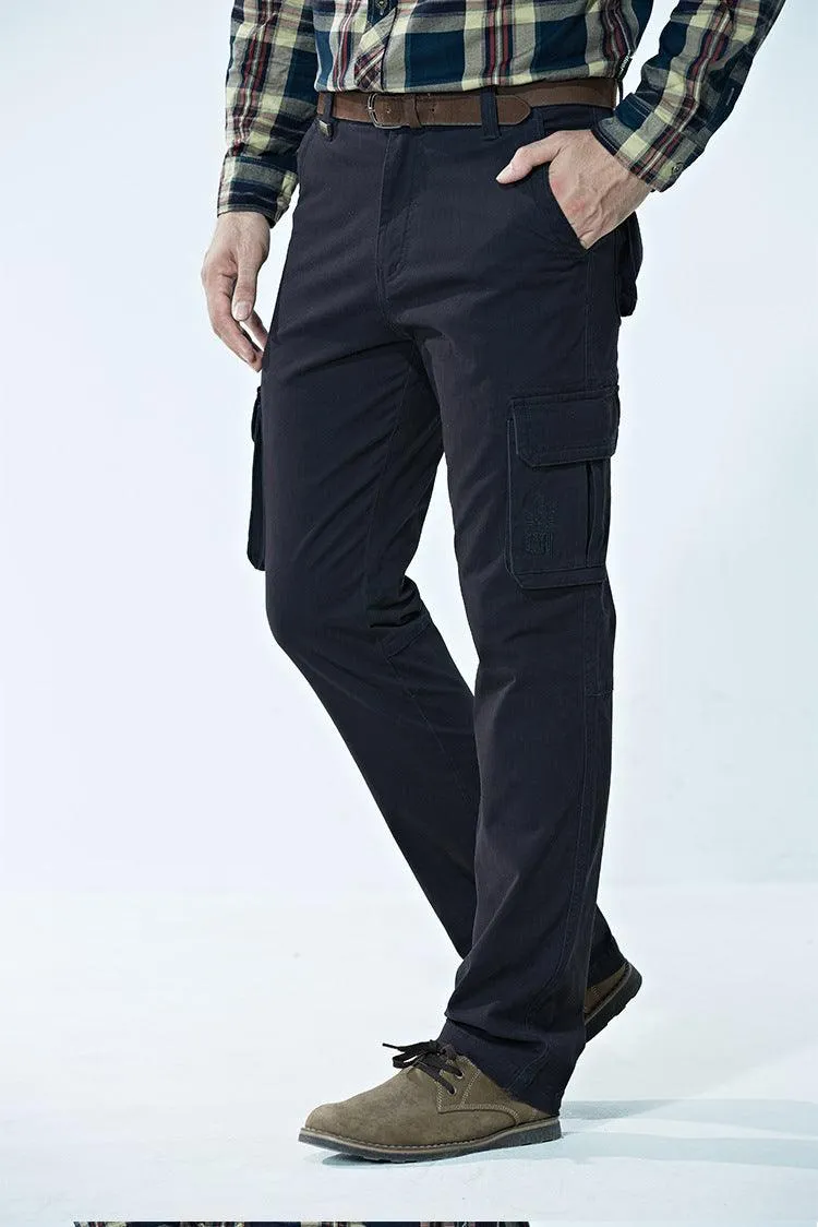 Multi-pocket Trousers Mid-waist Men's Pants Autumn Thickening Outdoor Sports Overalls