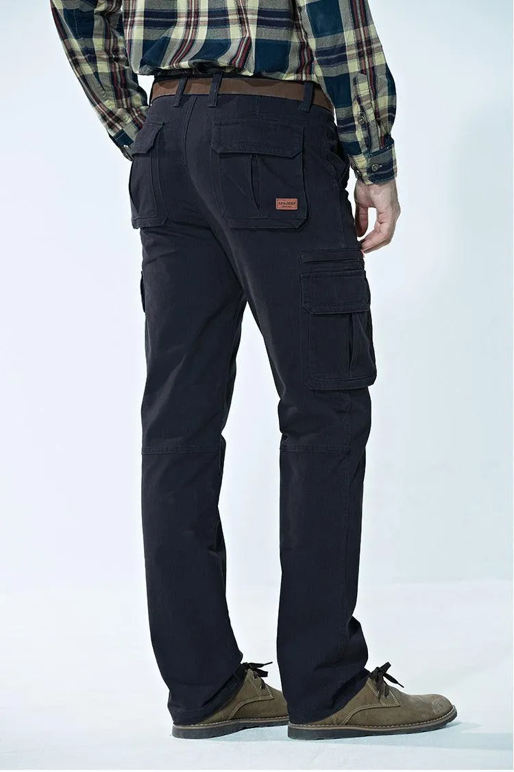 Multi-pocket Trousers Mid-waist Men's Pants Autumn Thickening Outdoor Sports Overalls