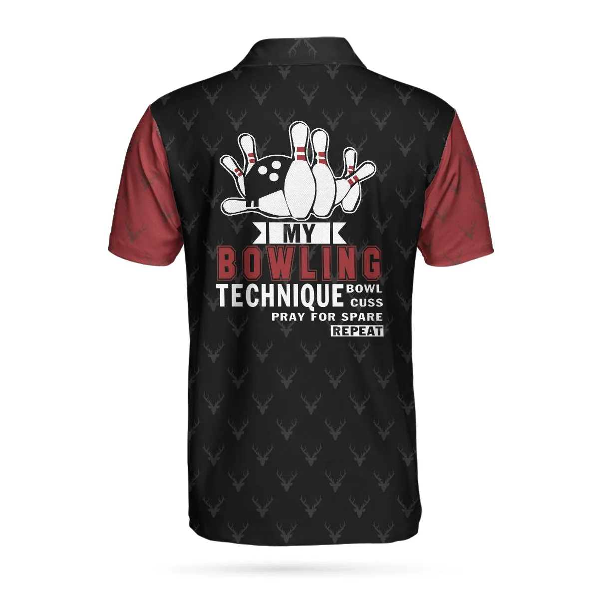 My Bowling Technique Illinois Bowling Polo Shirt, Red And Black Bowling Shirt For Men Coolspod