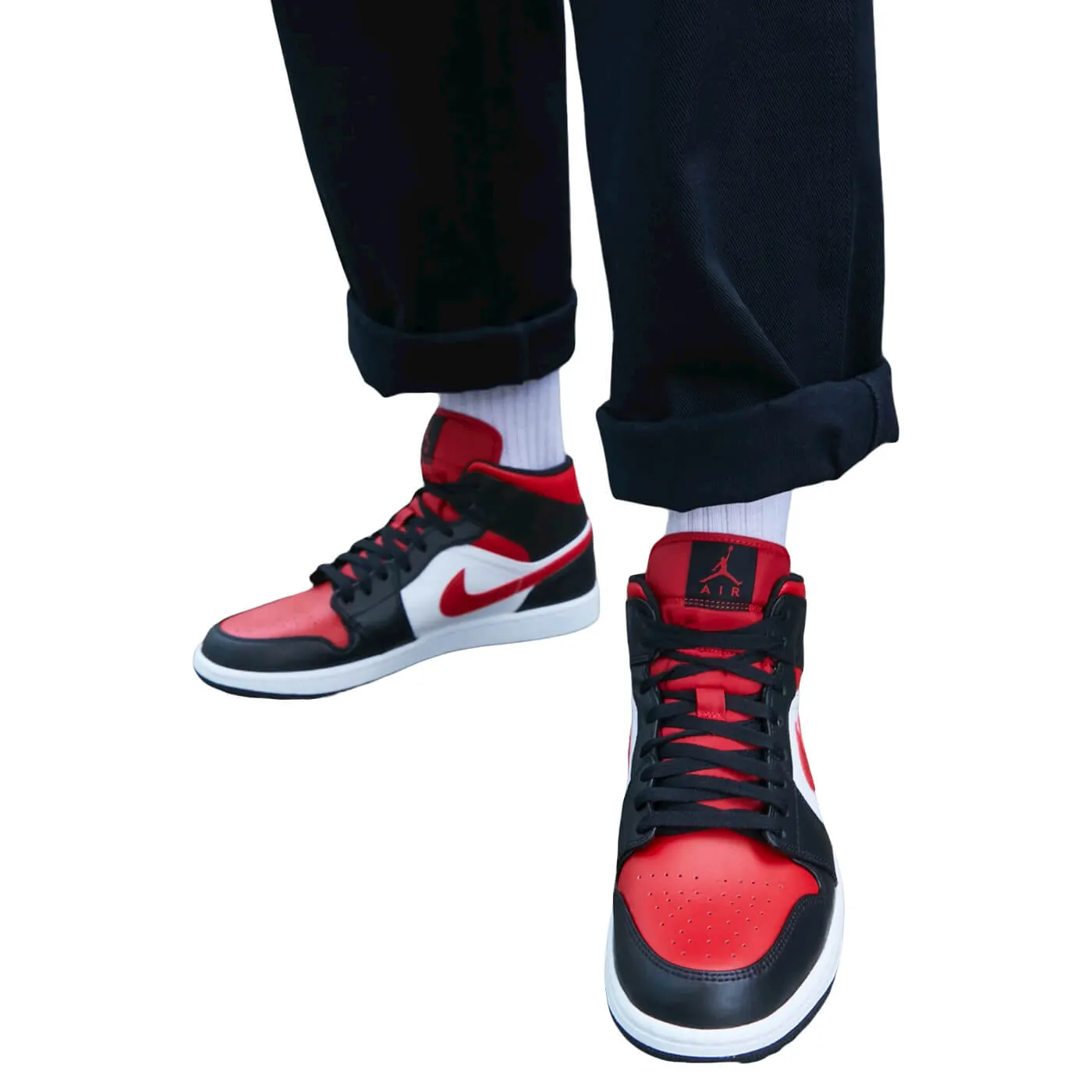 Nike Air Jordan 1 Mid, black-red