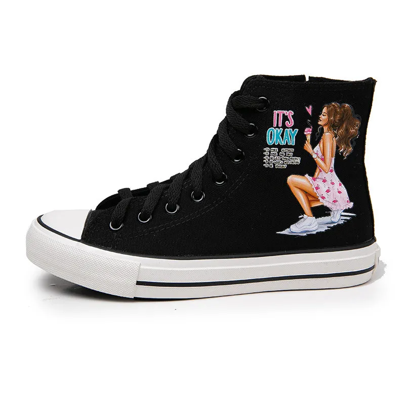 Owlkay Elegant Cartoon High Top Shoes