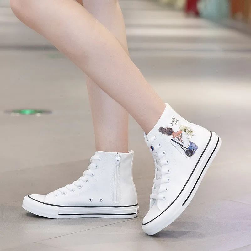 Owlkay Fashion Cartoon Joker High Top Shoes