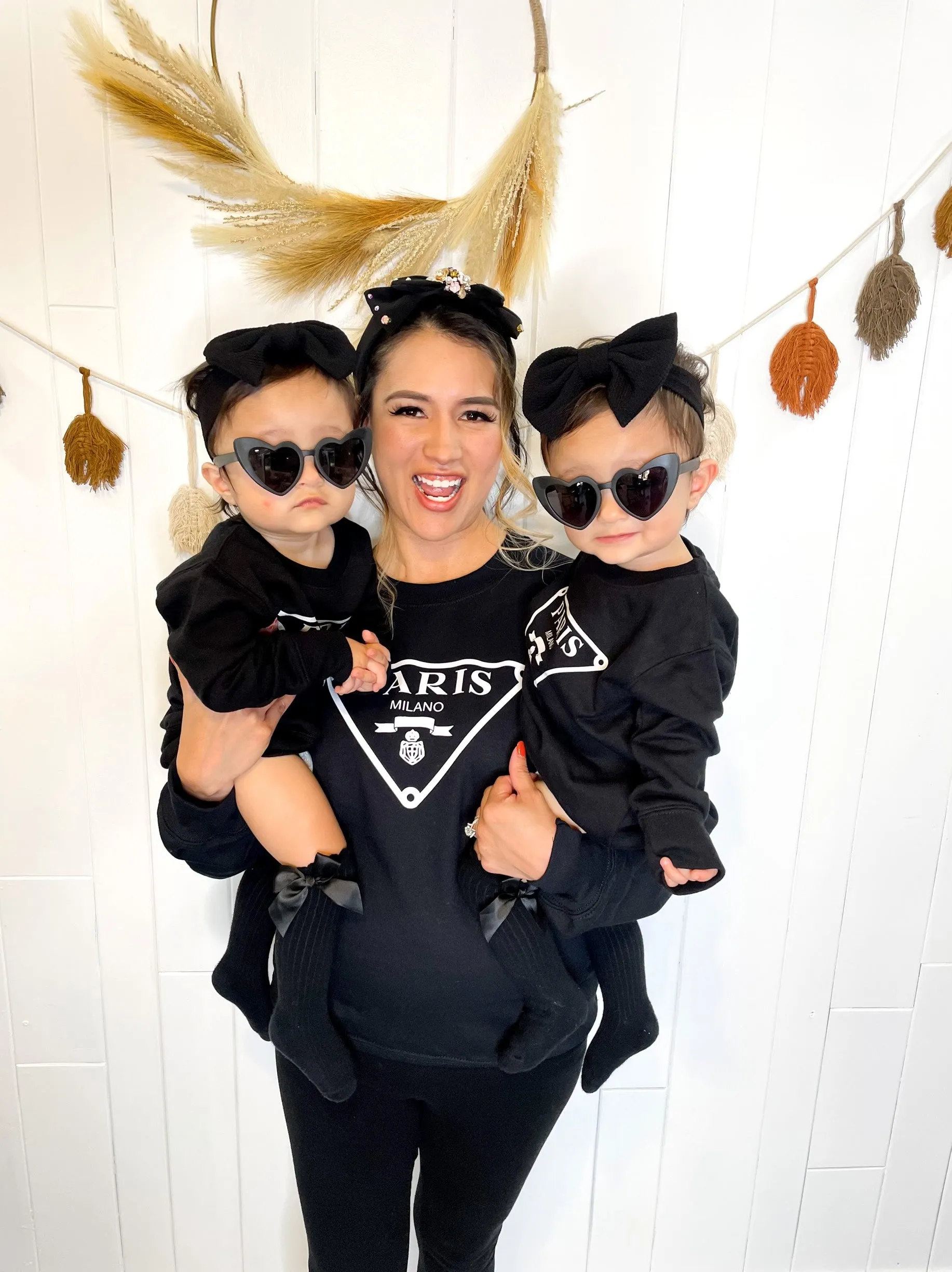 Paris Milano Black Sweatshirt - Mama and Mini Collection - Kids and Baby Sizing