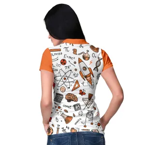 Physic Subject In Orange Short Sleeve Women Polo Shirt, Physic Shirt For Women, Gift For Physic Teachers Coolspod