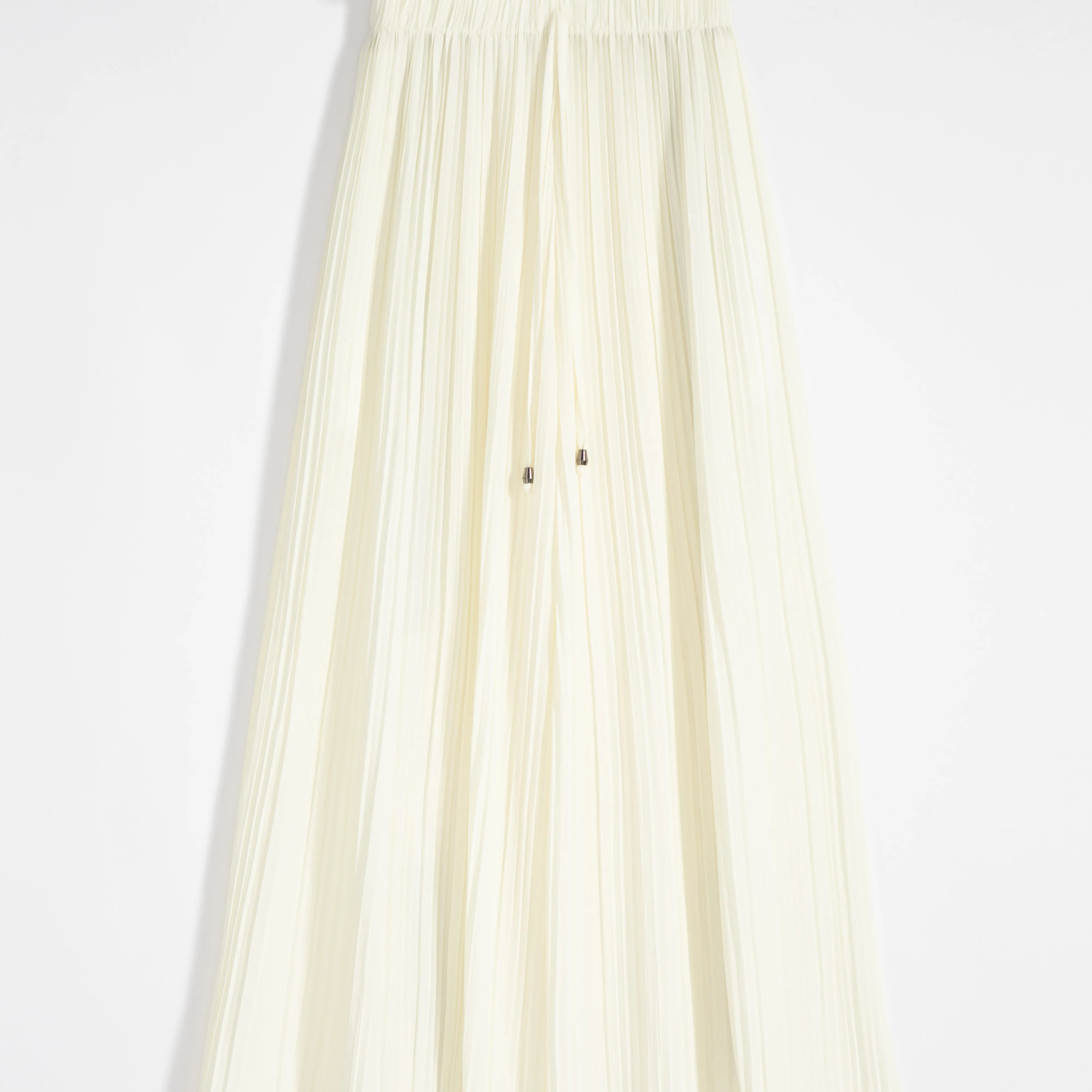 Pleated Chiffon Loose Fit High-Waisted Culottes Draping Pants