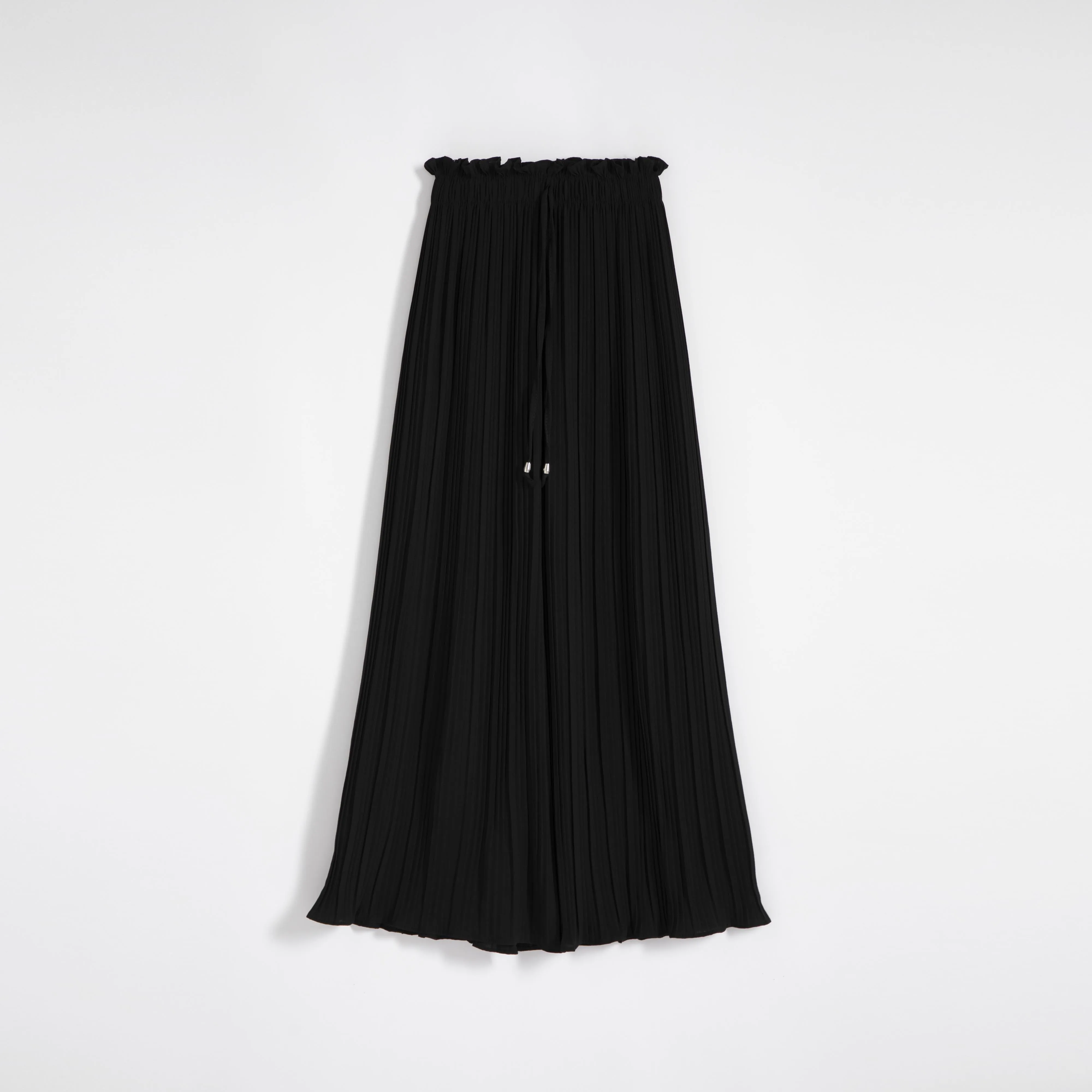 Pleated Chiffon Loose Fit High-Waisted Culottes Draping Pants