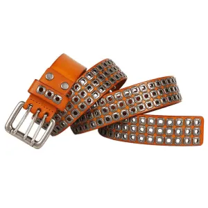 Punk Rock Heavy Metal Square Rivet Leather Belt