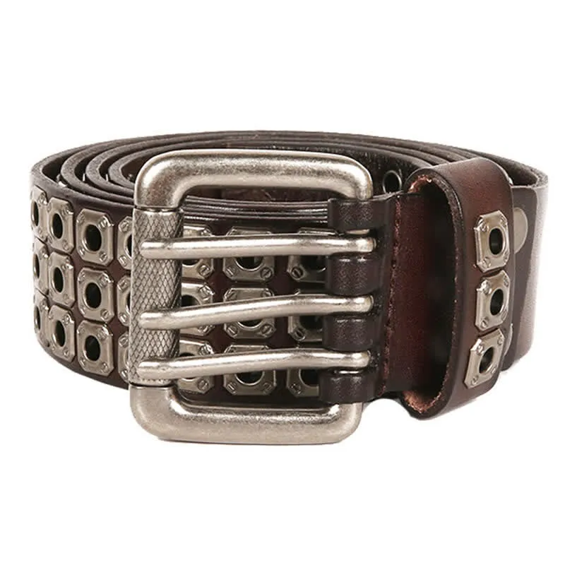 Punk Rock Heavy Metal Square Rivet Leather Belt