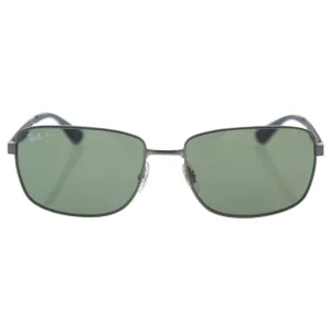 Ray-Ban METAL MAN SUNGLASS - MATTE GUNMETAL Frame DARK GREEN POLAR Lenses 61mm Polarized