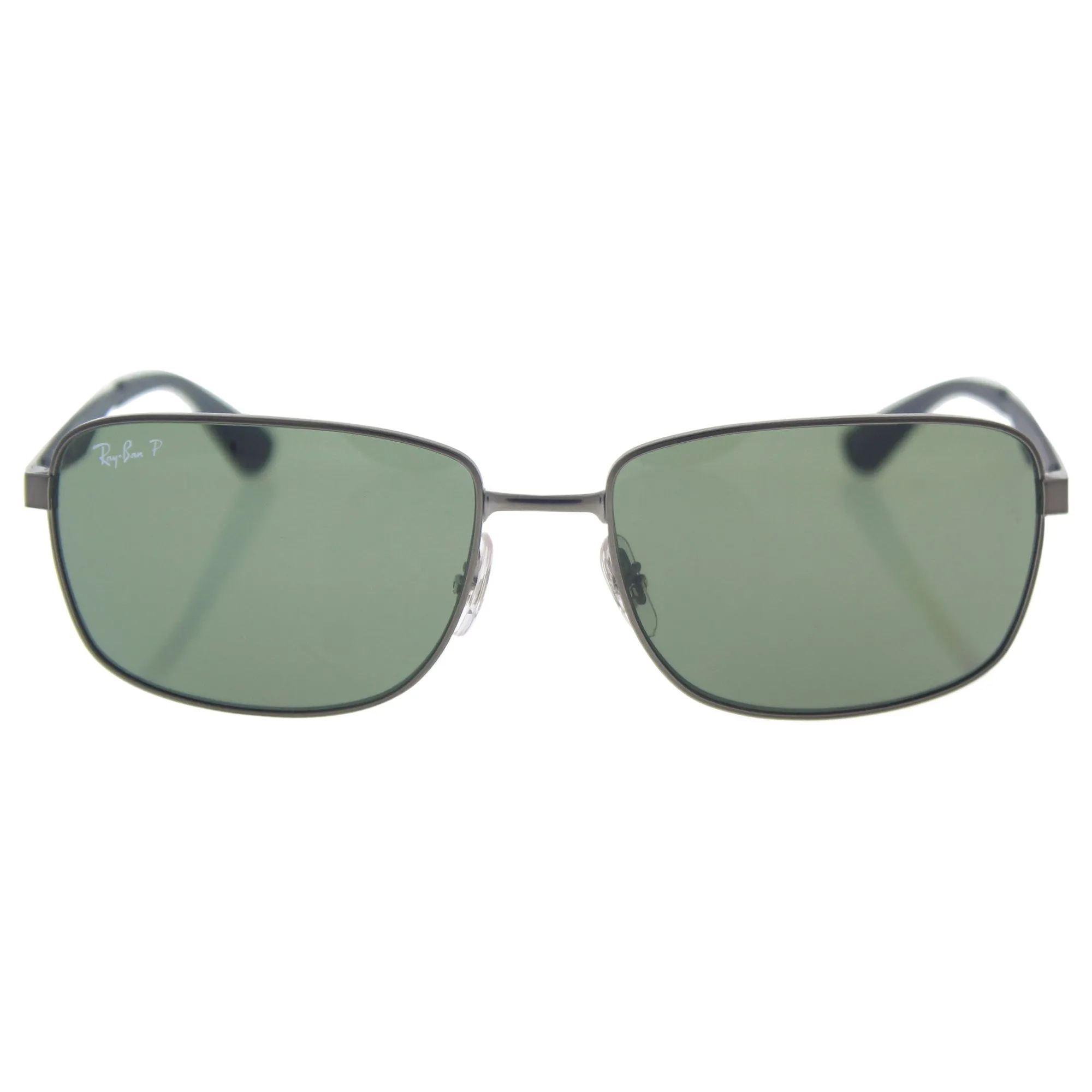 Ray-Ban METAL MAN SUNGLASS - MATTE GUNMETAL Frame DARK GREEN POLAR Lenses 61mm Polarized