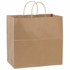 Recycled Natural Kraft Shopping Bags. - 12.00" x 10.00" x 12.00"