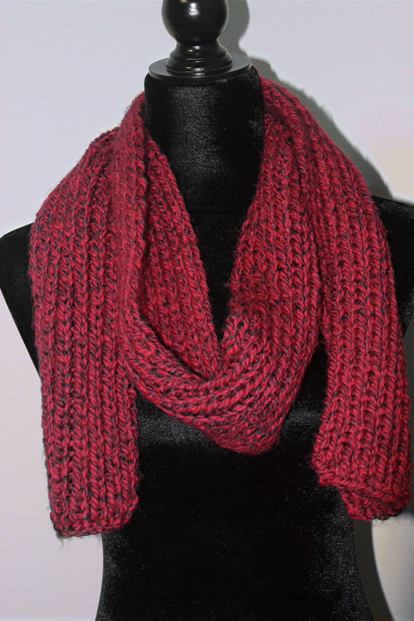 Red Fleck Ribbed Scarf