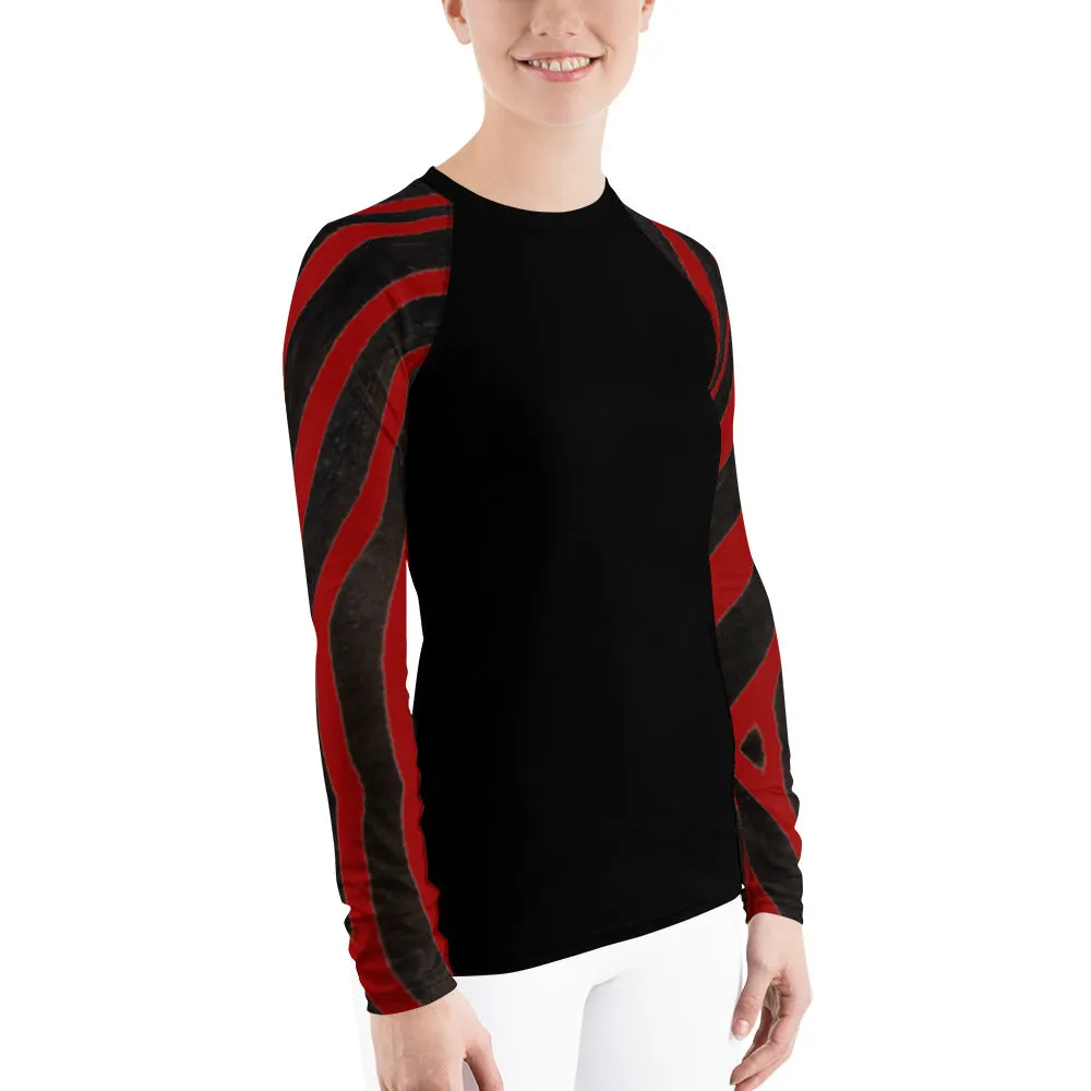 Red Zebra Long Sleeve Tops