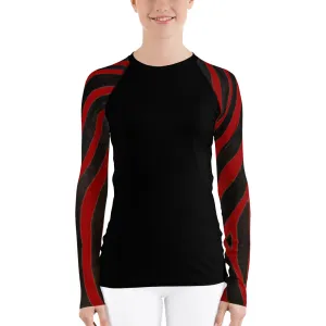 Red Zebra Long Sleeve Tops