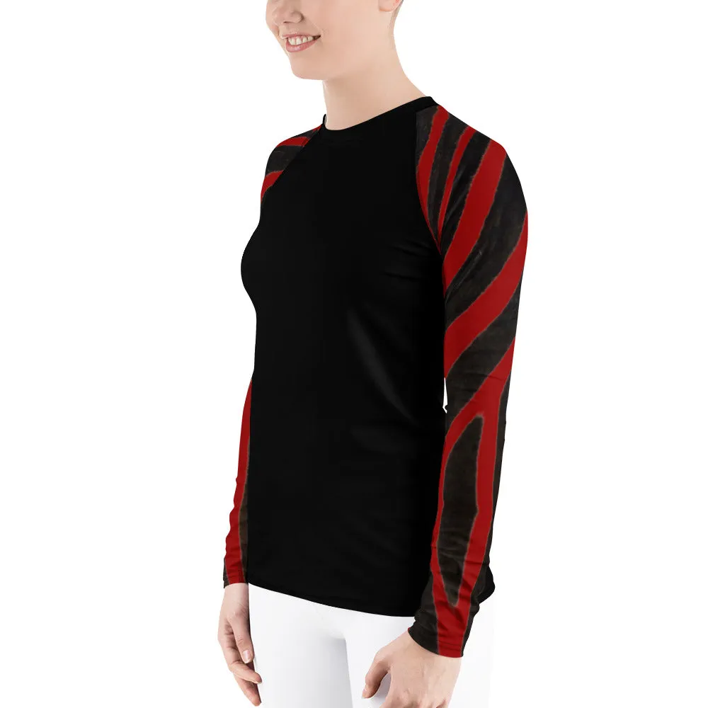 Red Zebra Long Sleeve Tops