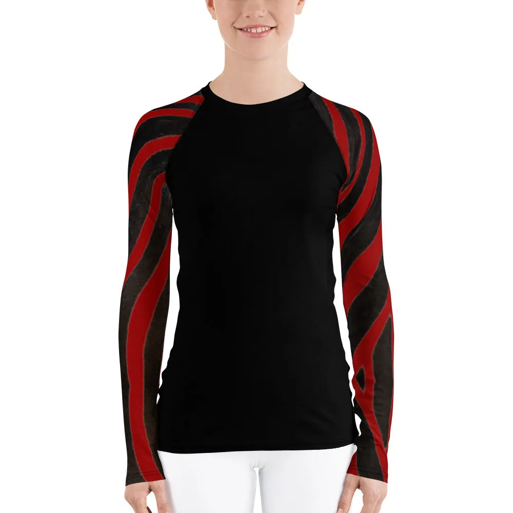 Red Zebra Long Sleeve Tops