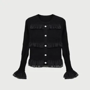 Ruffle Flare Sleeve Lace Blouse