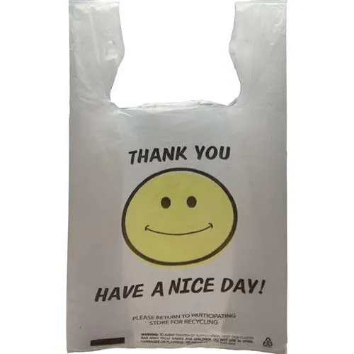 Smiley Face Bags - "Thank You" Shopping Bags